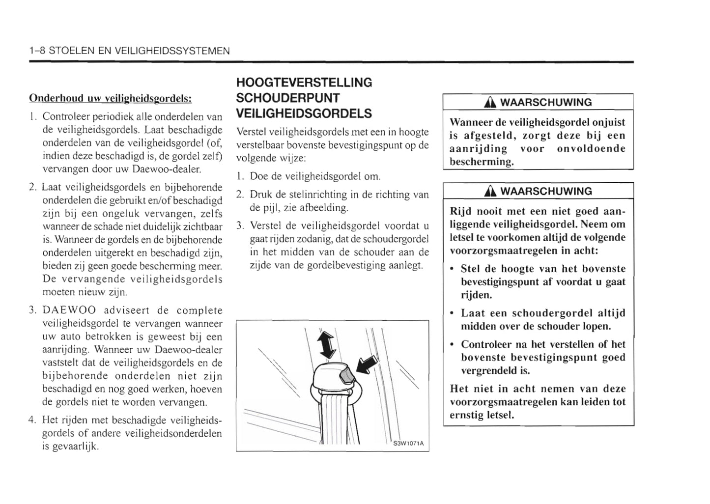 1999-2003 Daewoo Nubira Gebruikershandleiding | Nederlands
