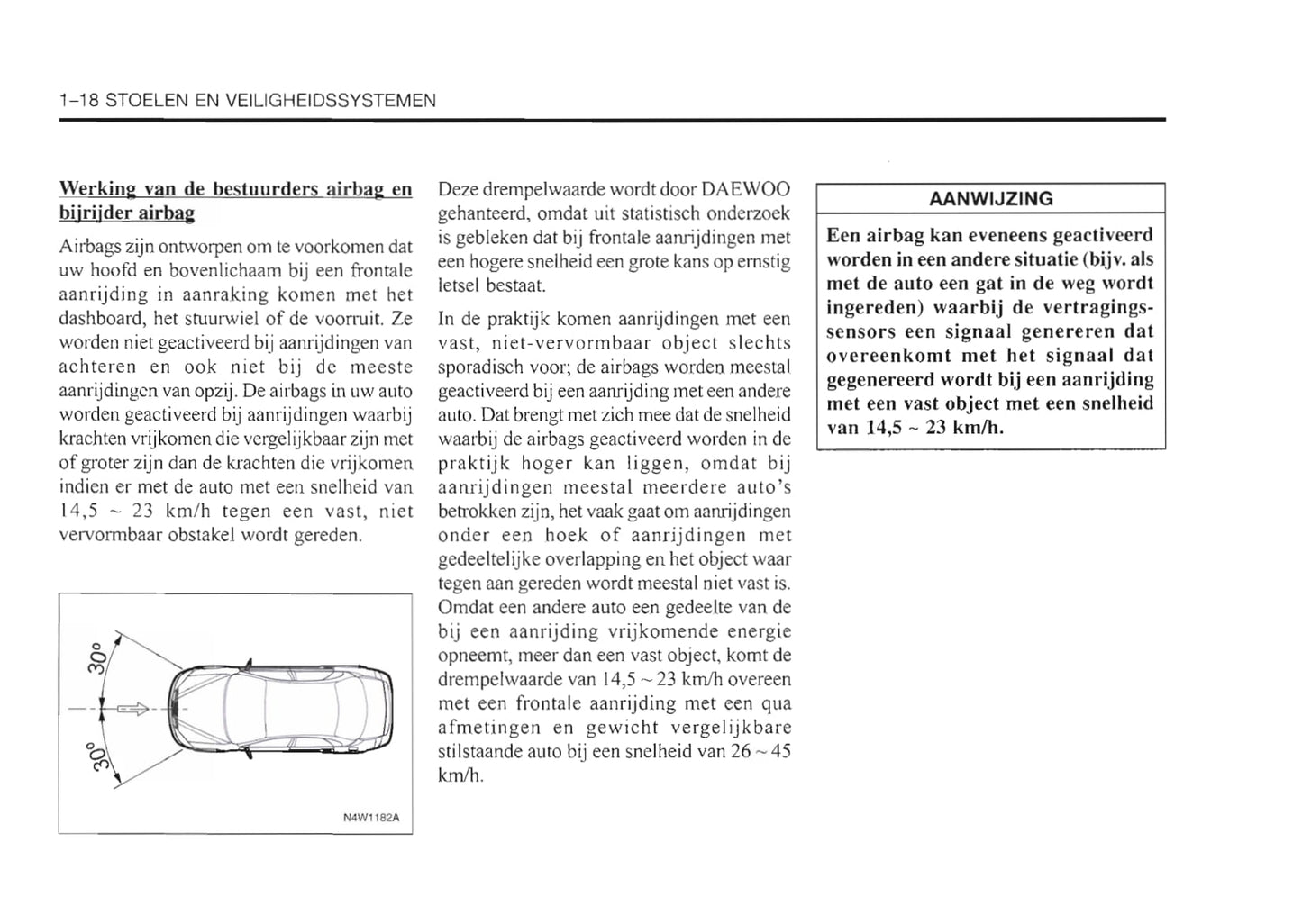 1999-2003 Daewoo Nubira Gebruikershandleiding | Nederlands