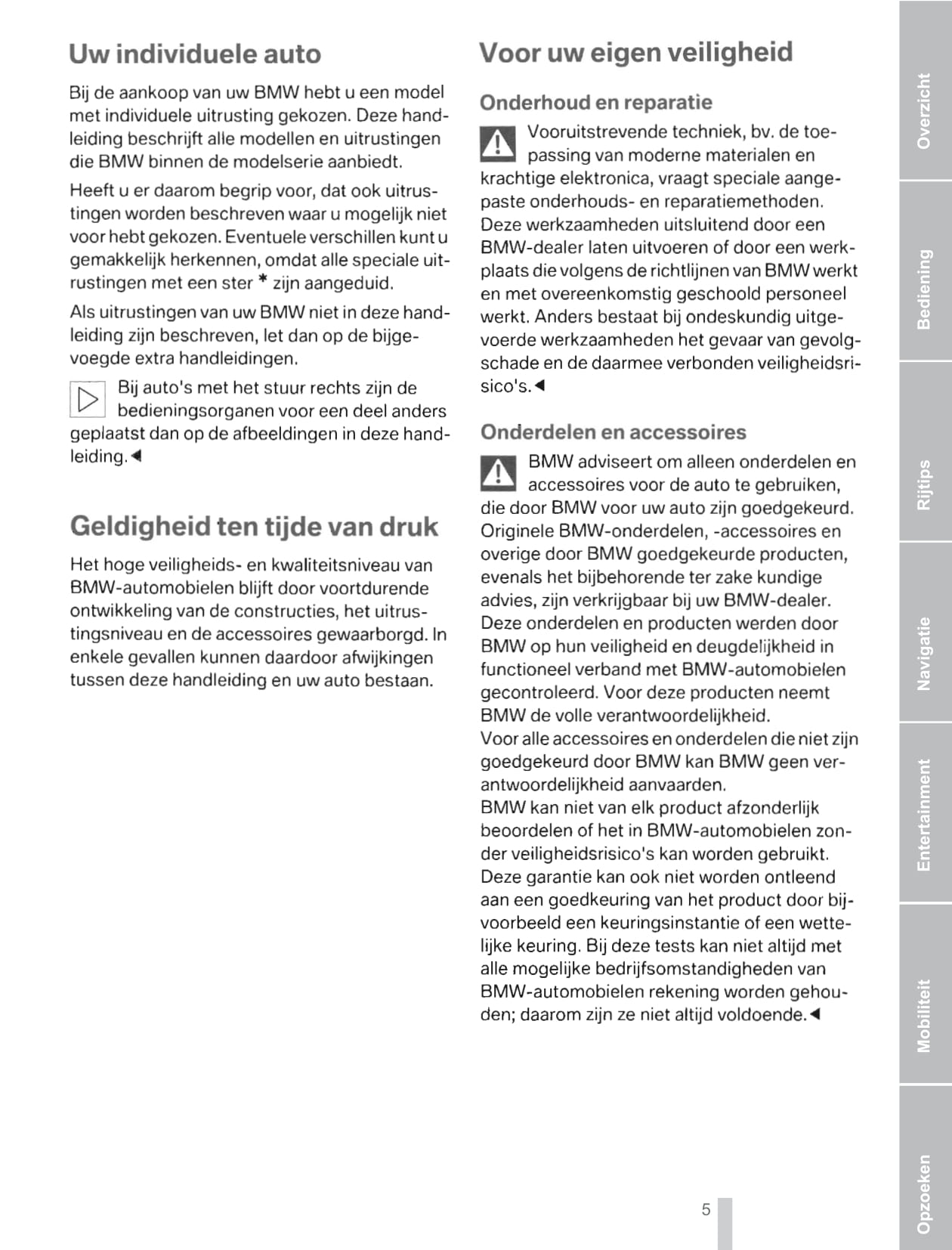 2007-2010 BMW X5 Manuel du propriétaire | Néerlandais