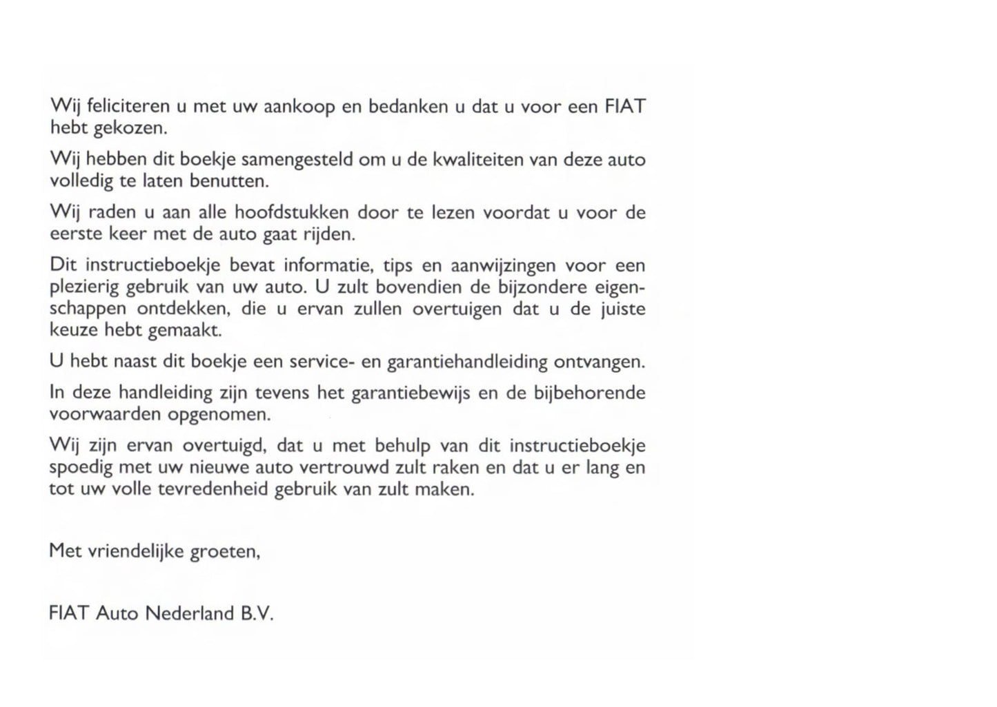 1997-1998 Fiat Cinquecento Gebruikershandleiding | Nederlands