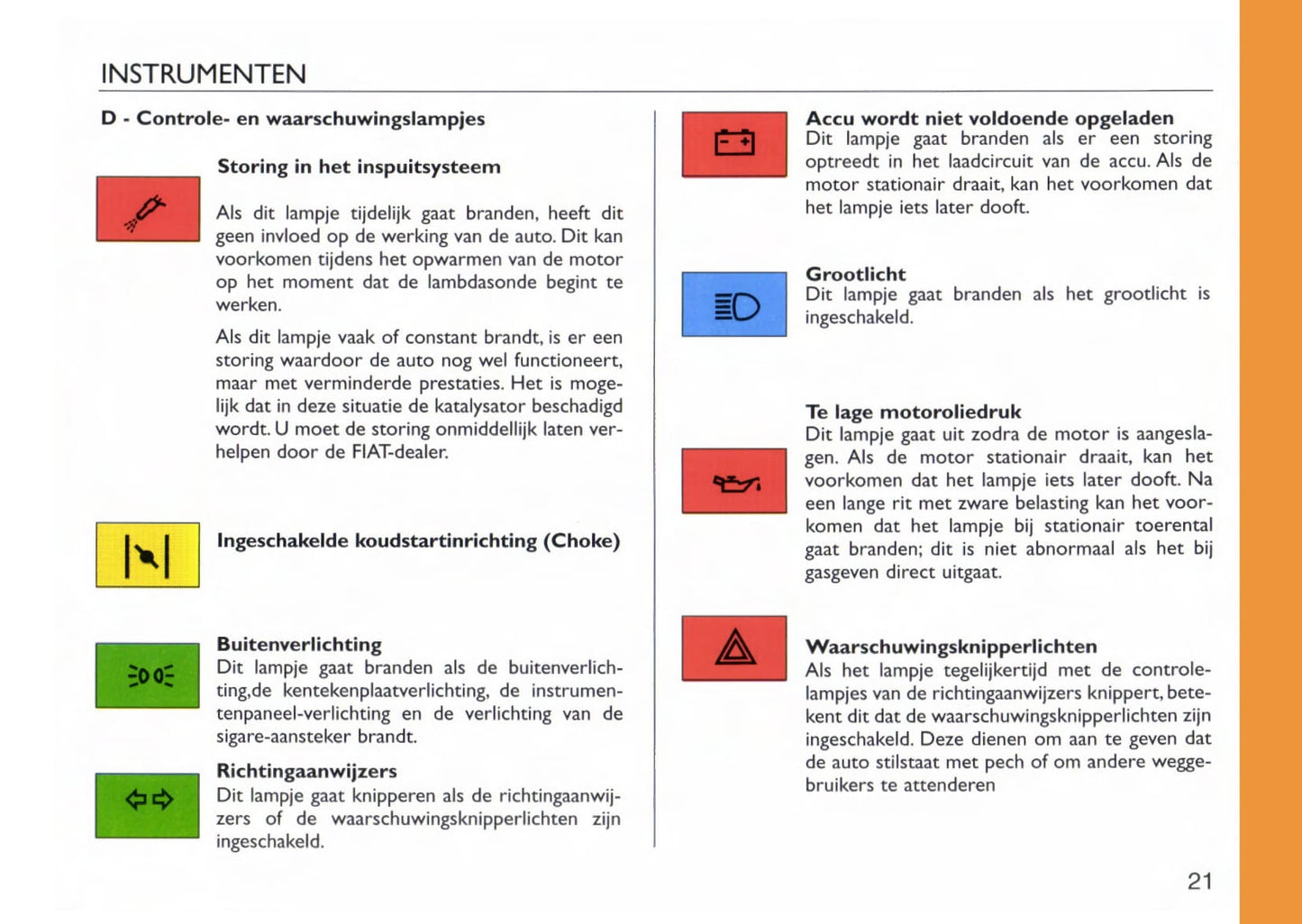 1997-1998 Fiat Cinquecento Gebruikershandleiding | Nederlands