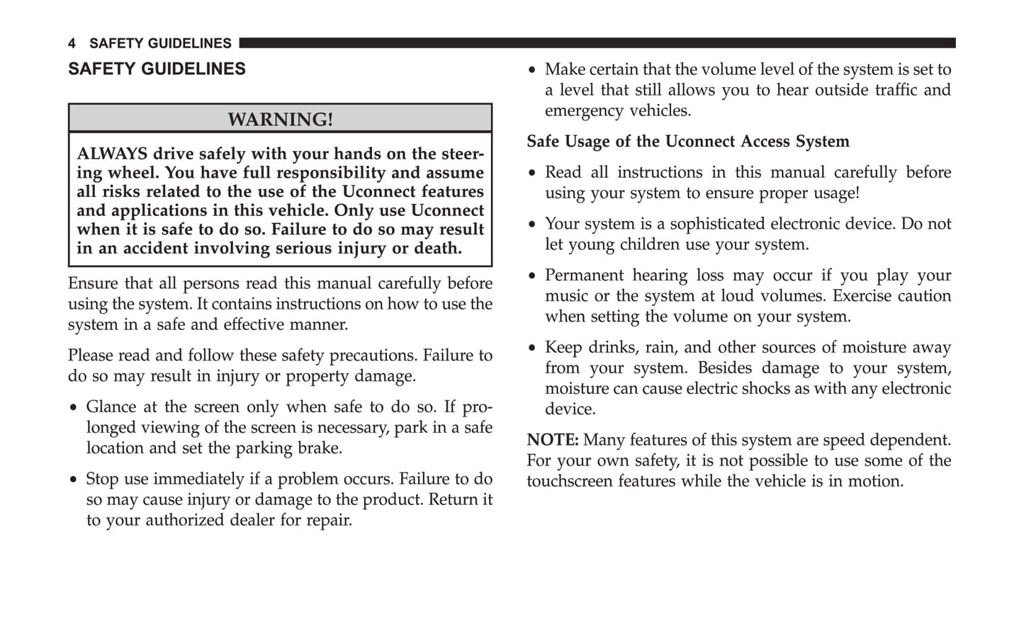 Uconnect 8.4 / 8.4 Nav Supplement Owner's Manual