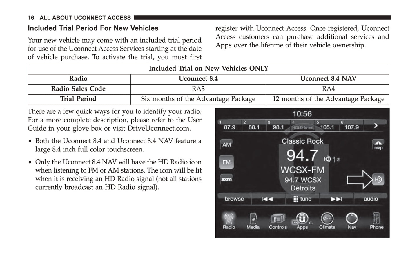 Uconnect 8.4 / 8.4 Nav Supplement Owner's Manual