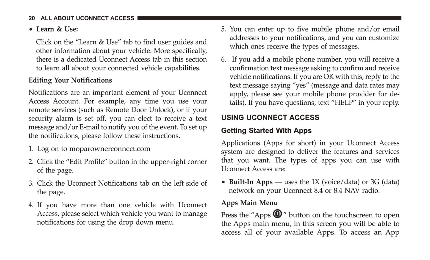 Uconnect 8.4 / 8.4 Nav Supplement Owner's Manual