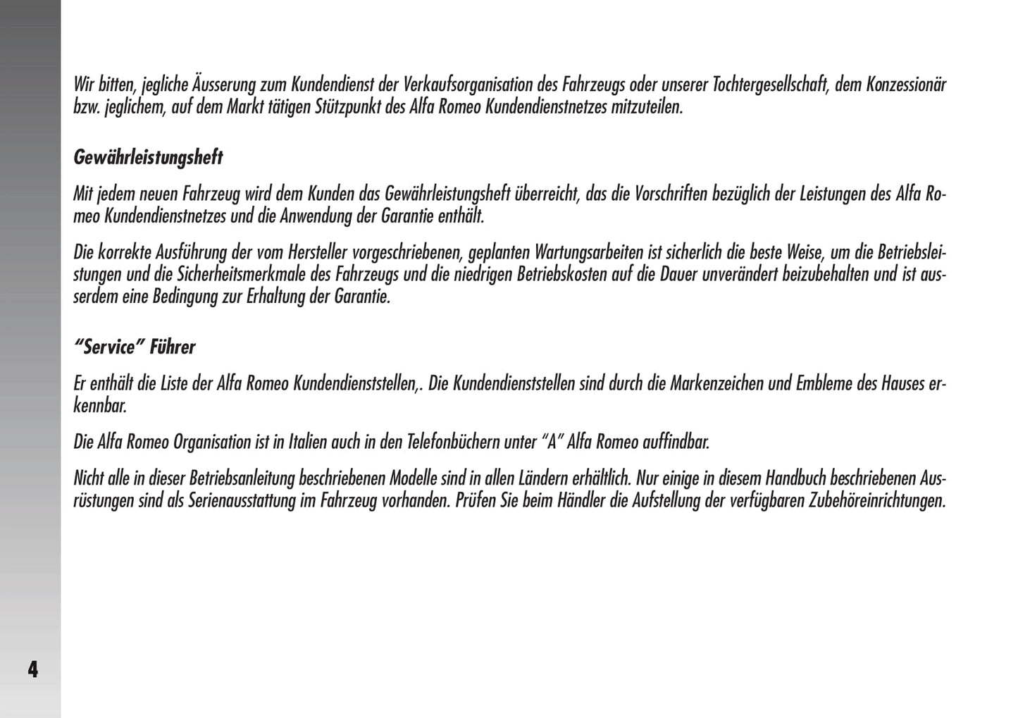 2007 Alfa Romeo 156 Owner's Manual | German