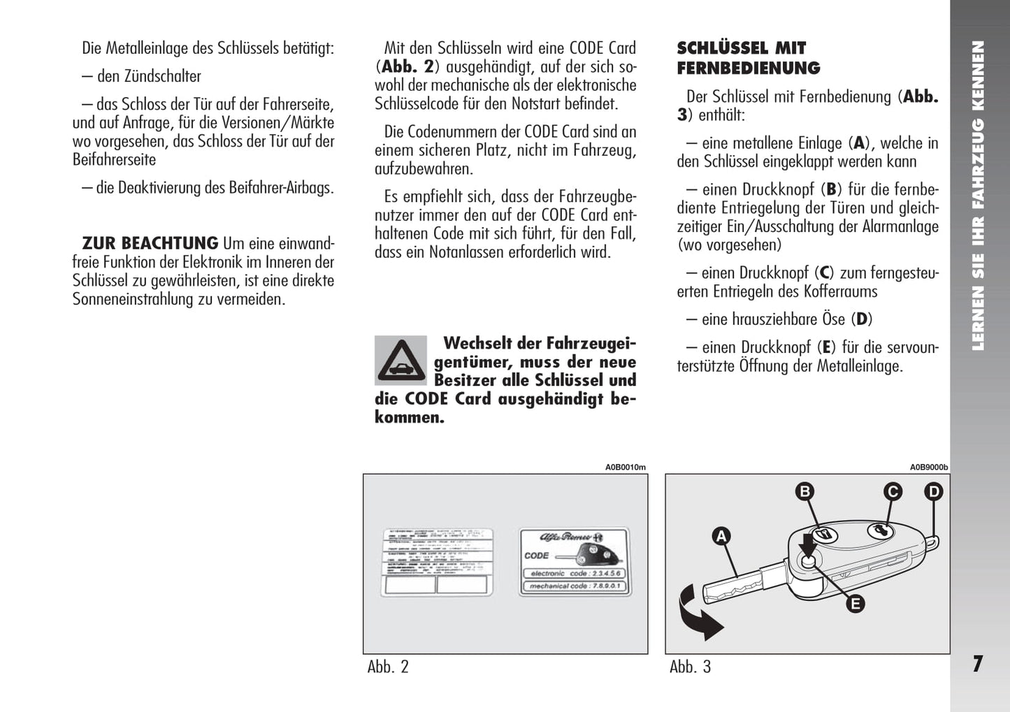 2007 Alfa Romeo 156 Owner's Manual | German