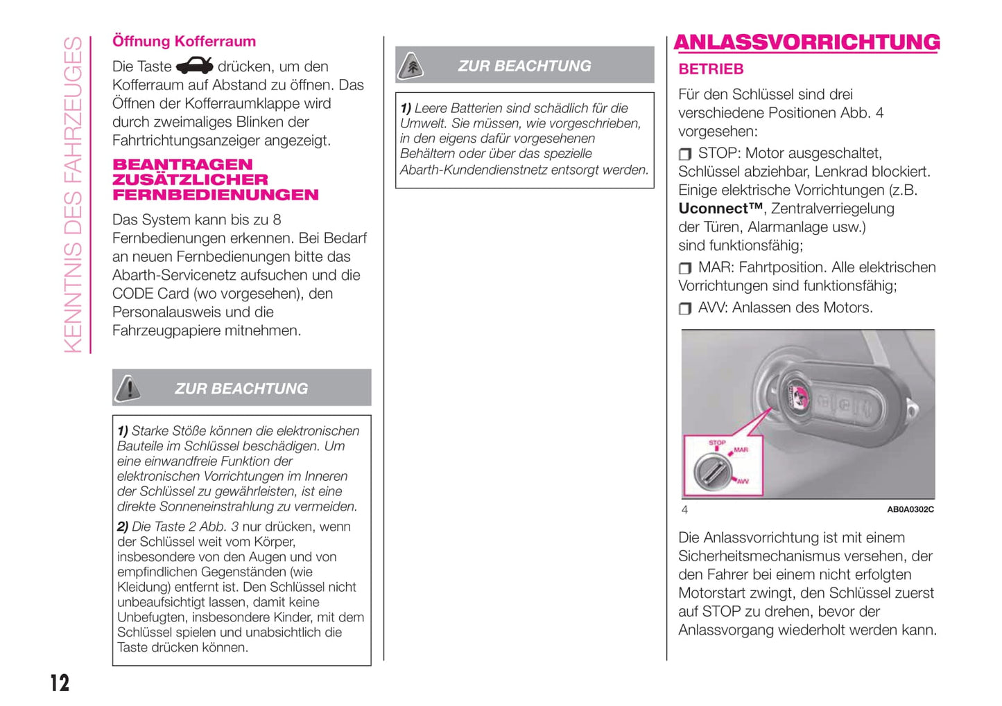 2019 Abarth 500 Gebruikershandleiding | Duits