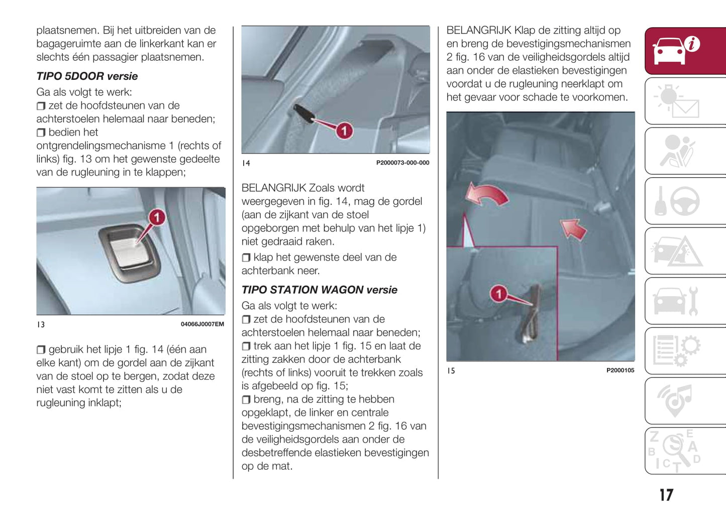 2016-2017 Fiat Tipo 5 Doors Gebruikershandleiding | Nederlands