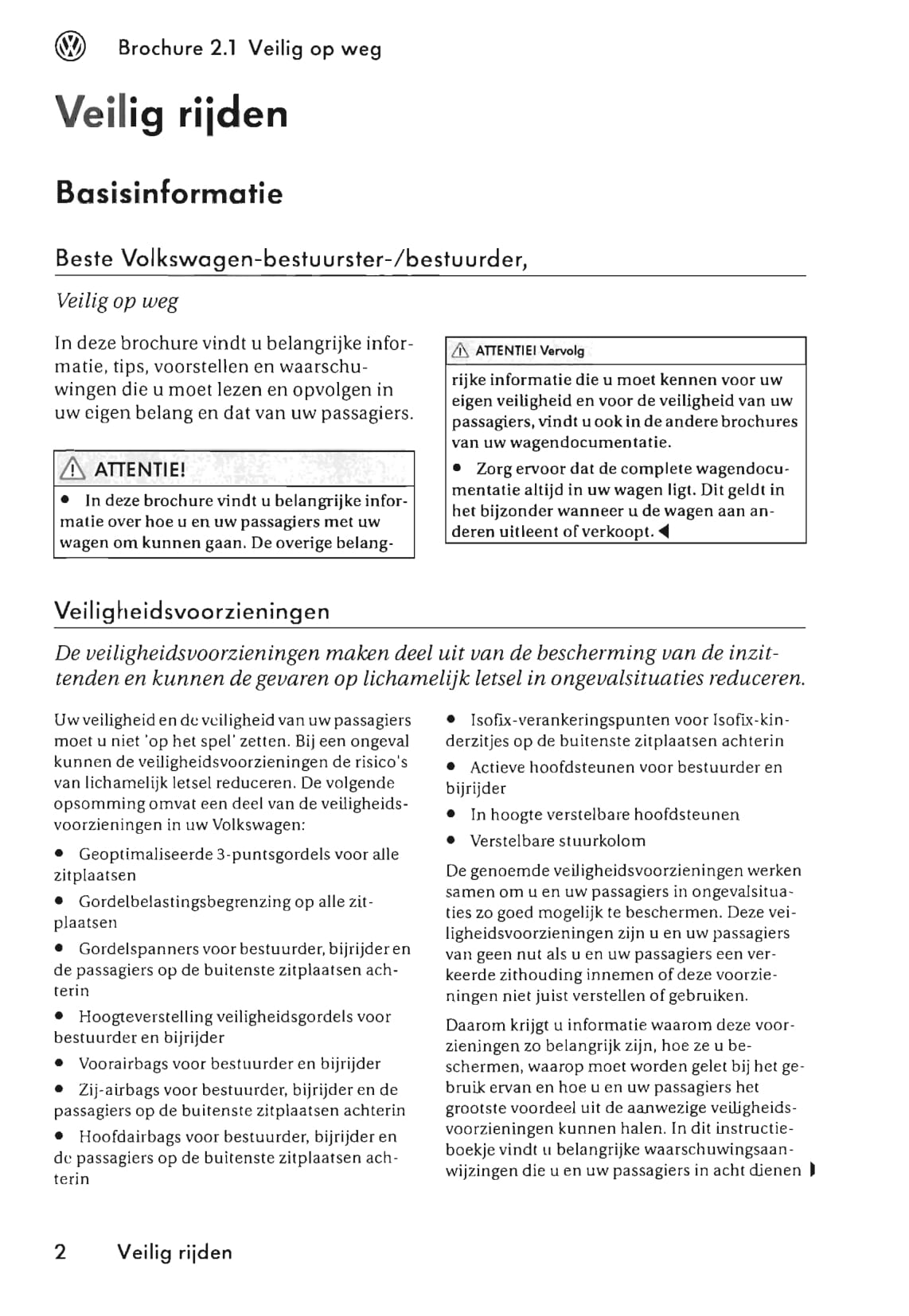 2002-2009 Volkswagen Phaeton Manuel du propriétaire | Néerlandais