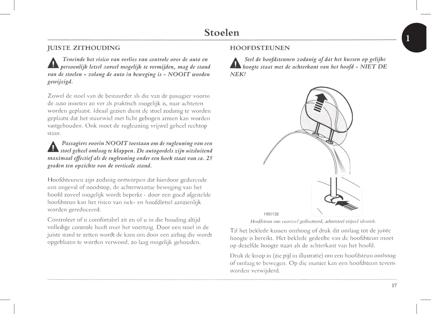 1999-2005 Rover 45 Owner's Manual | Dutch