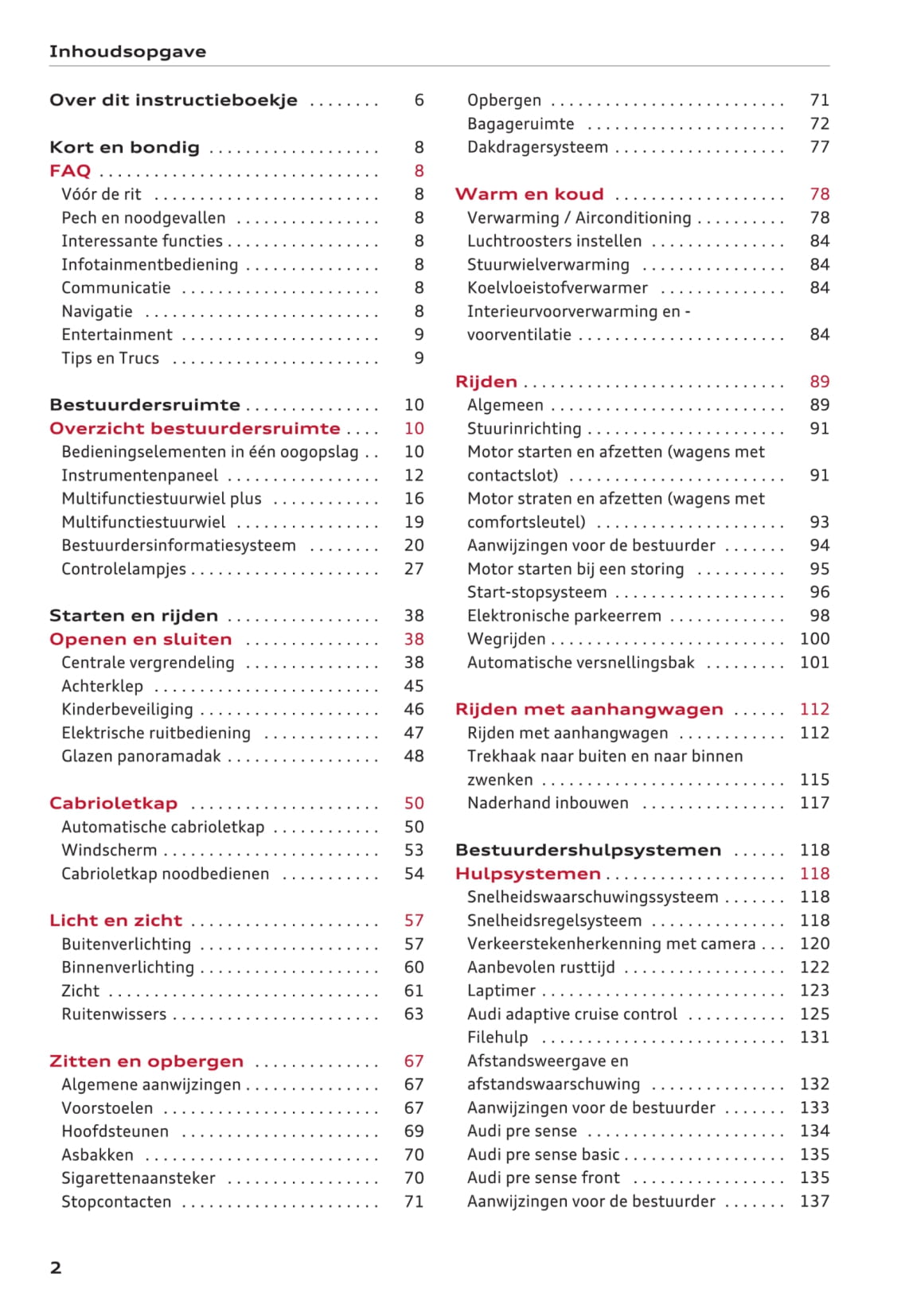 2016-2018 Audi A3 Bedienungsanleitung | Niederländisch