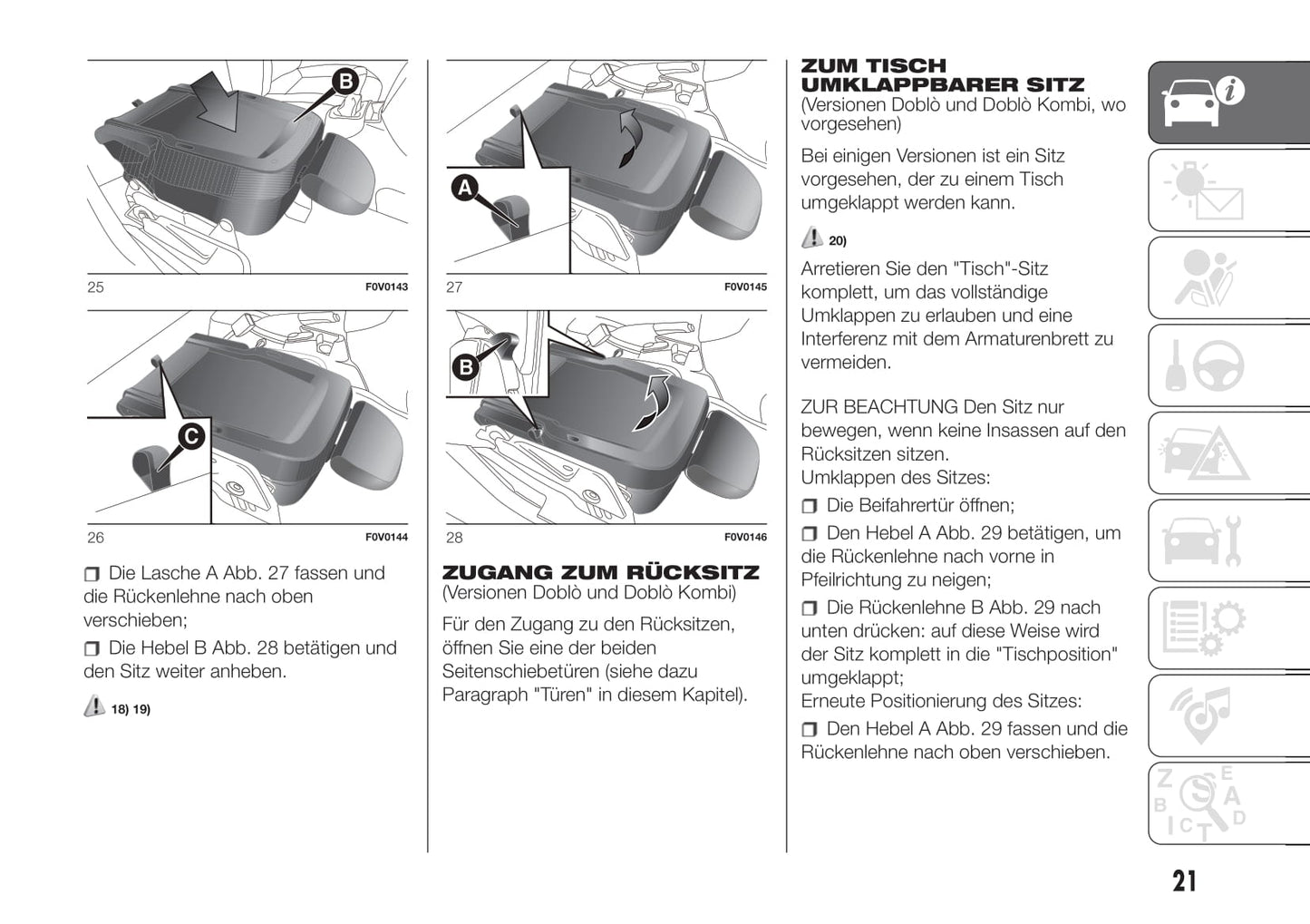 2018-2019 Fiat Doblò Gebruikershandleiding | Duits