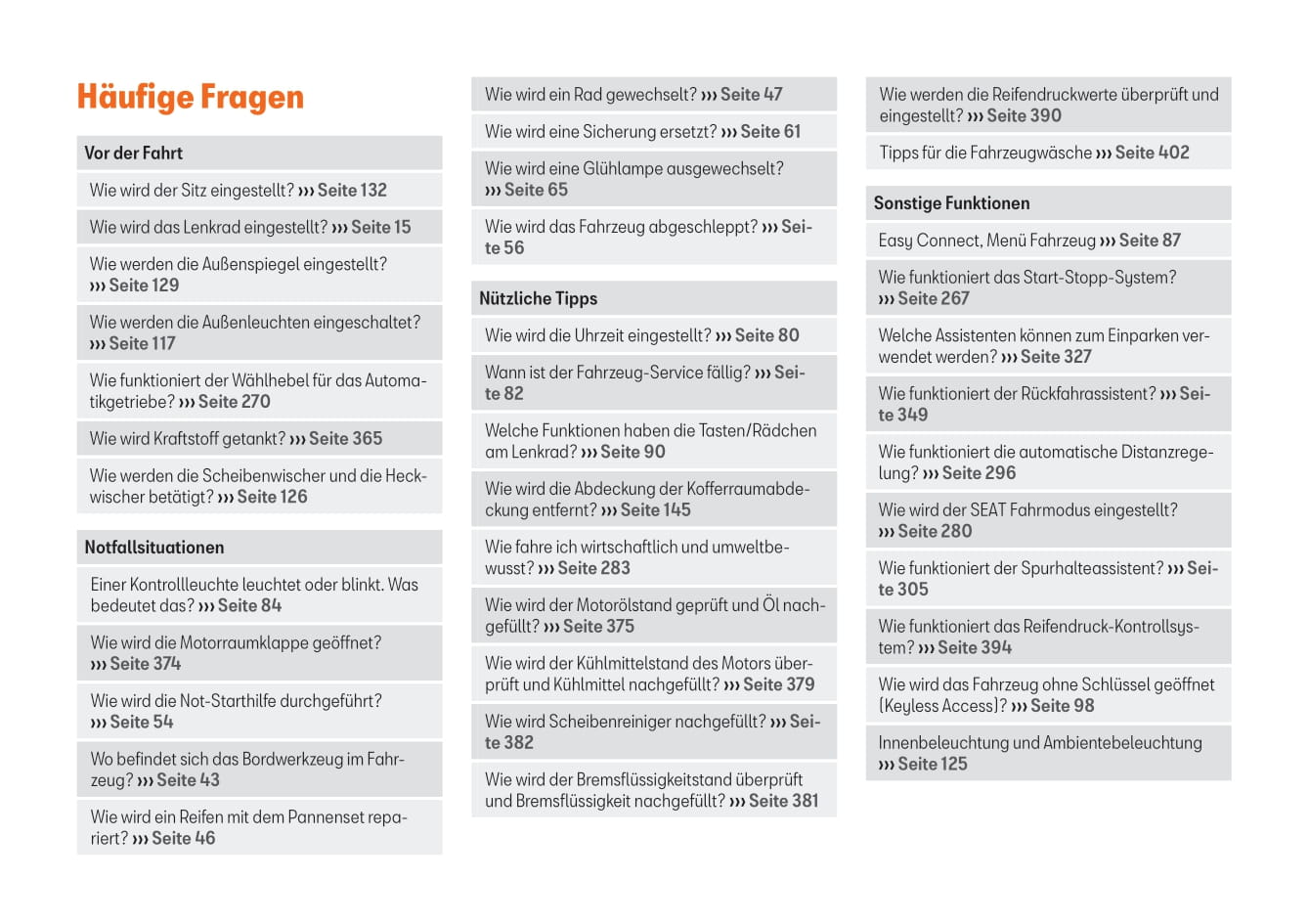 2019-2023 Seat Tarraco Gebruikershandleiding | Duits