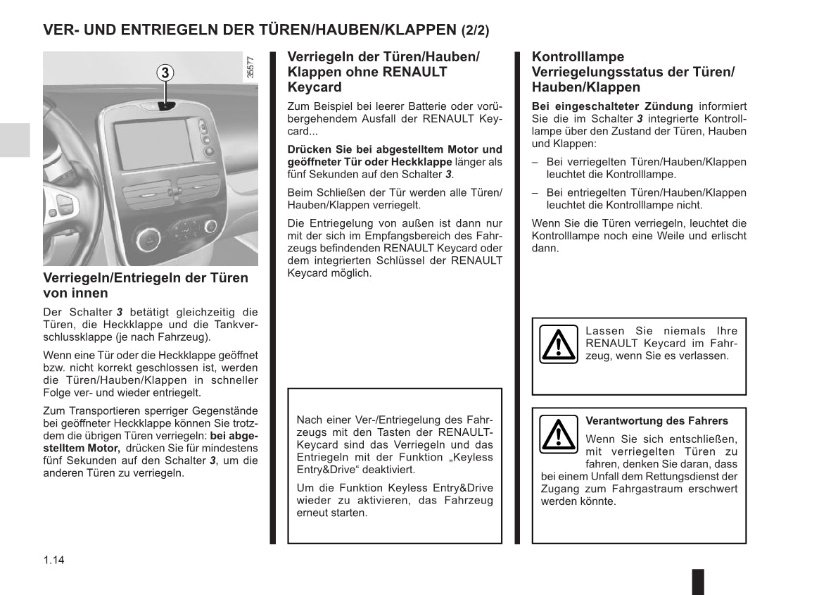 2015-2016 Renault Clio Owner's Manual | German