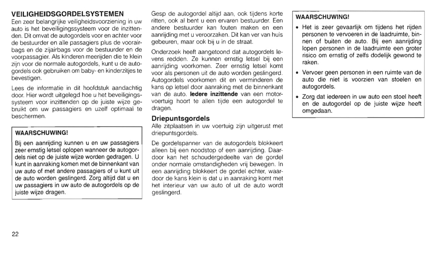 2000-2006 Chrysler PT Cruiser Bedienungsanleitung | Niederländisch