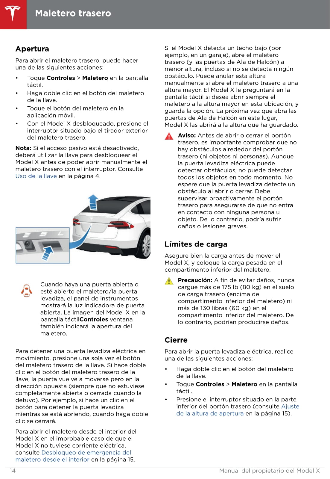 2016-2019 Tesla Model X Owner's Manual | Spanish