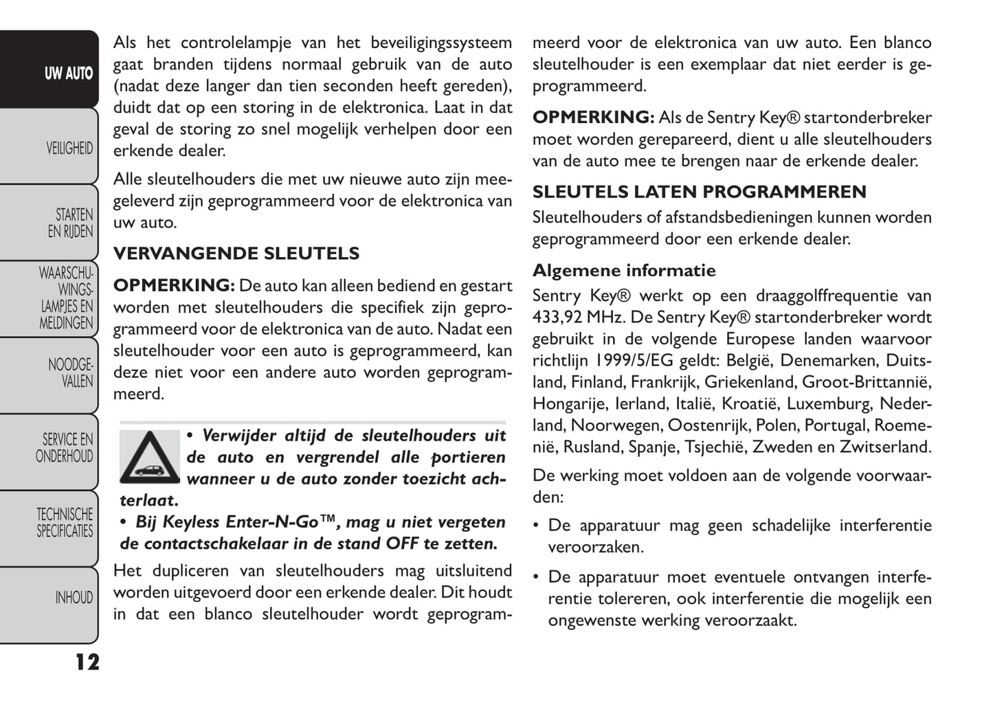 2014-2015 Fiat Freemont Gebruikershandleiding | Nederlands
