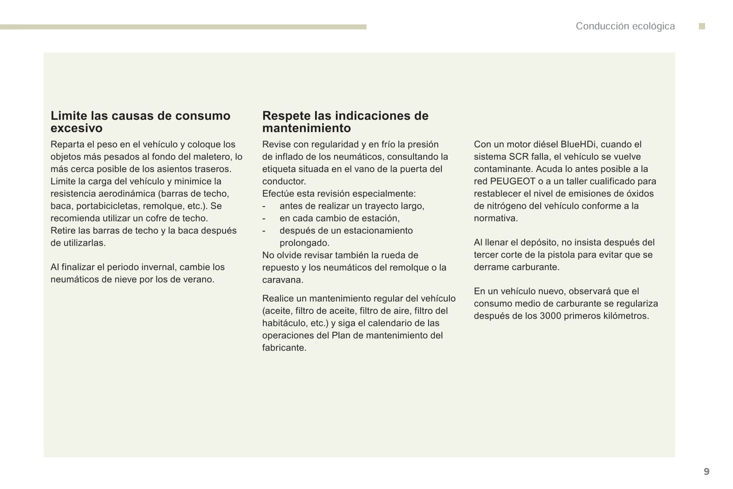 2018-2019 Peugeot Rifter/Partner Owner's Manual | Spanish