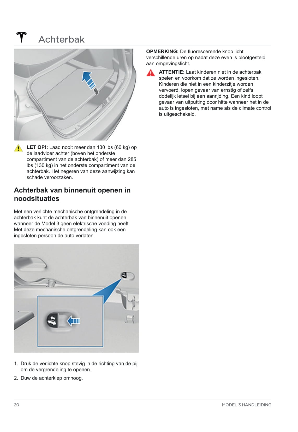 2020 Tesla Model 3 Gebruikershandleiding | Nederlands