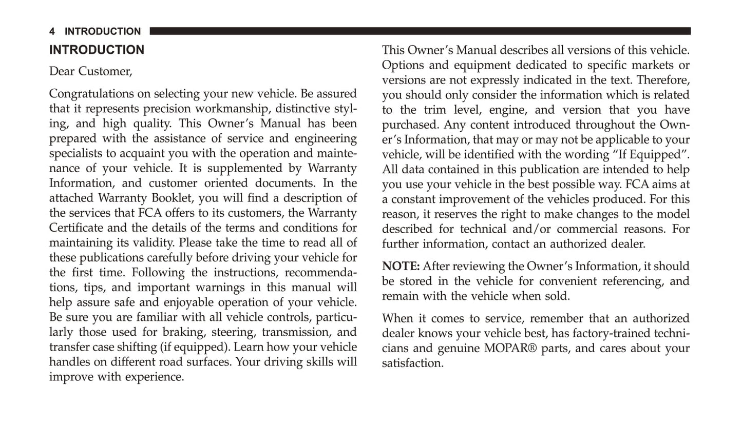 2018 Chrysler Pacifica Owner's Manual | English
