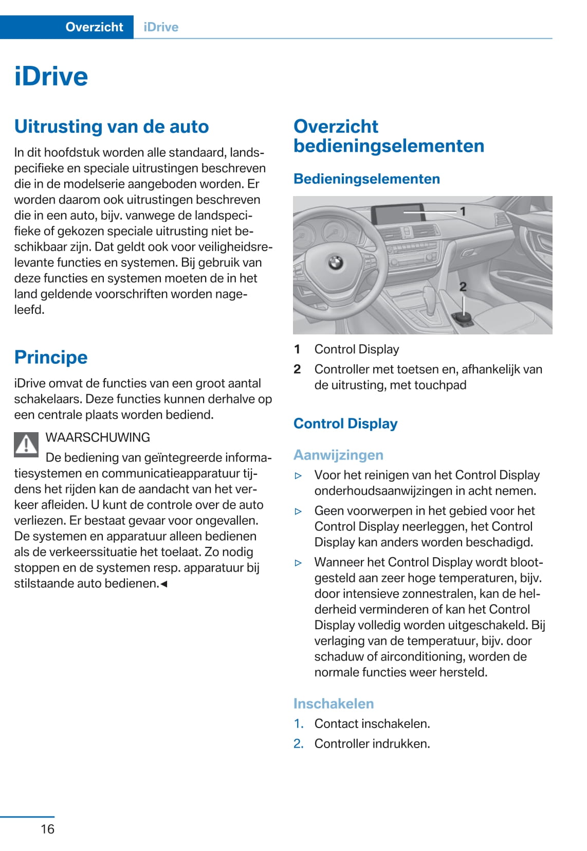 2015-2016 BMW 3 Series Owner's Manual | Dutch