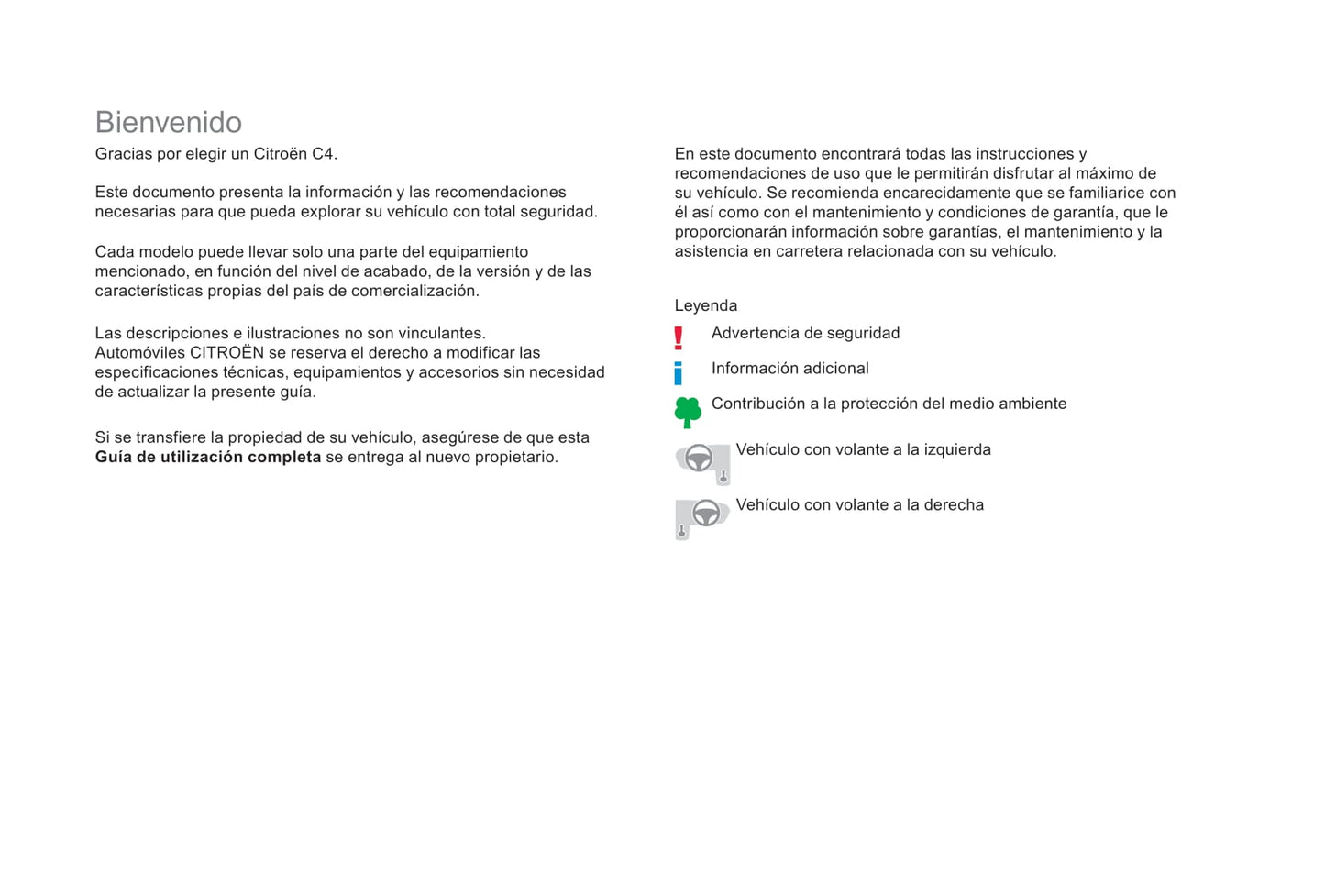 2017-2018 Citroën C4 Owner's Manual | Spanish