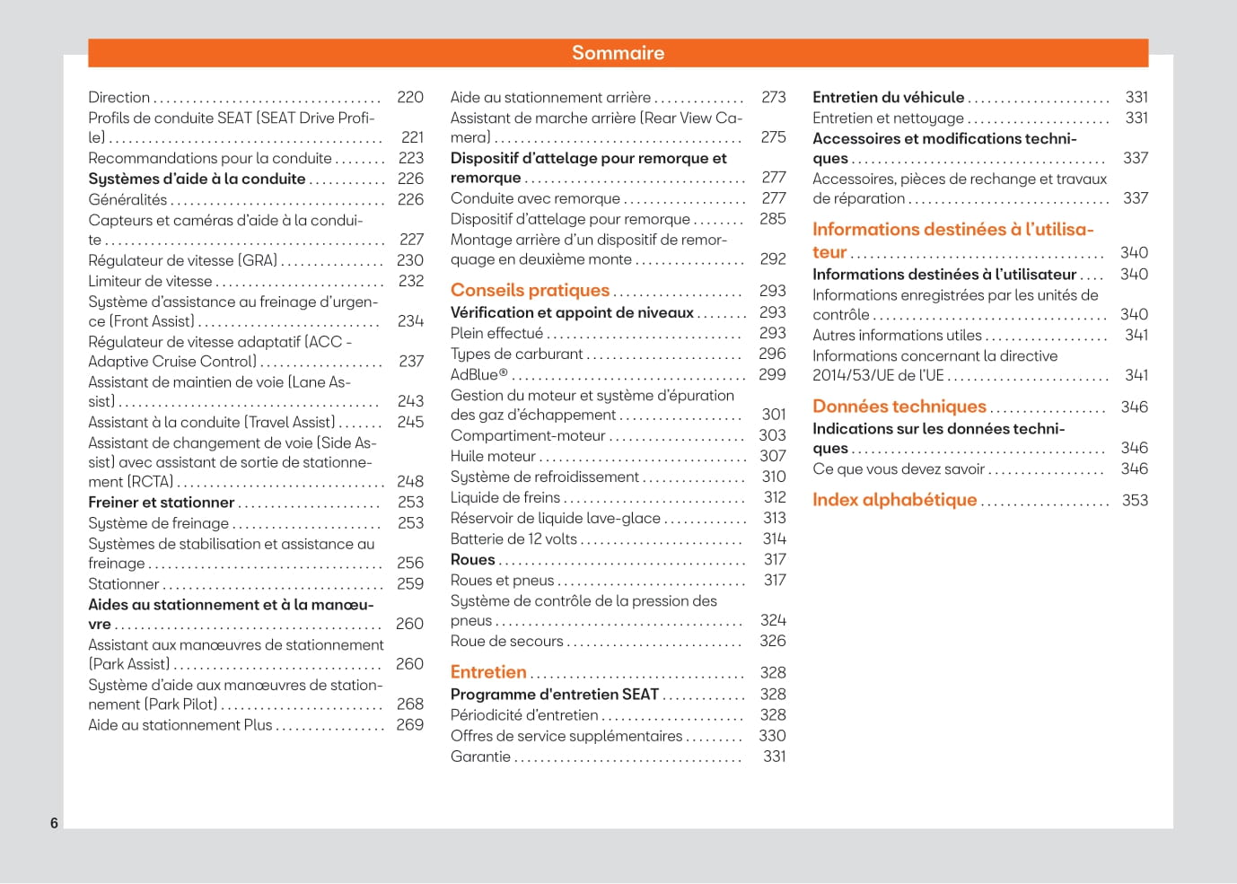 2021-2023 Seat Arona Manuel du propriétaire | Français