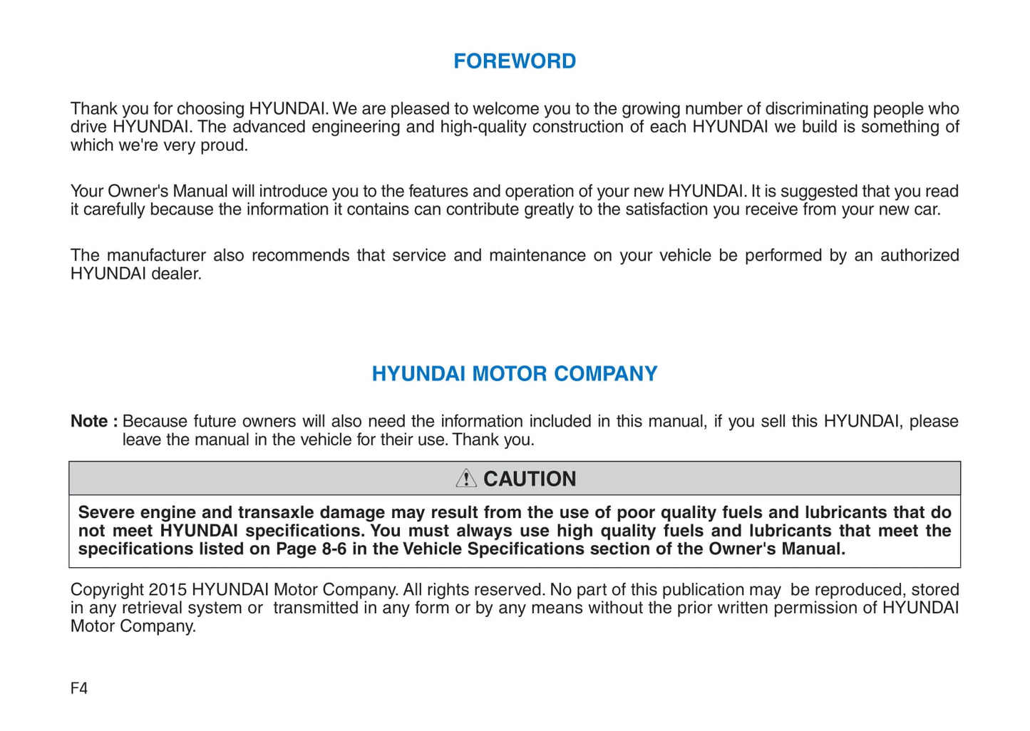 2016-2018 Hyundai Elantra Manuel du propriétaire | Anglais