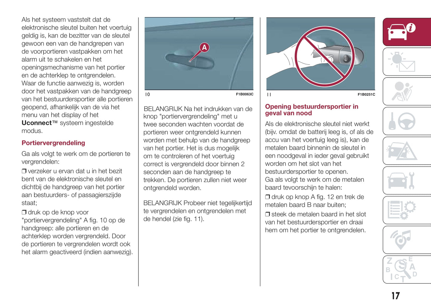 2015-2016 Fiat 500X Owner's Manual | Dutch