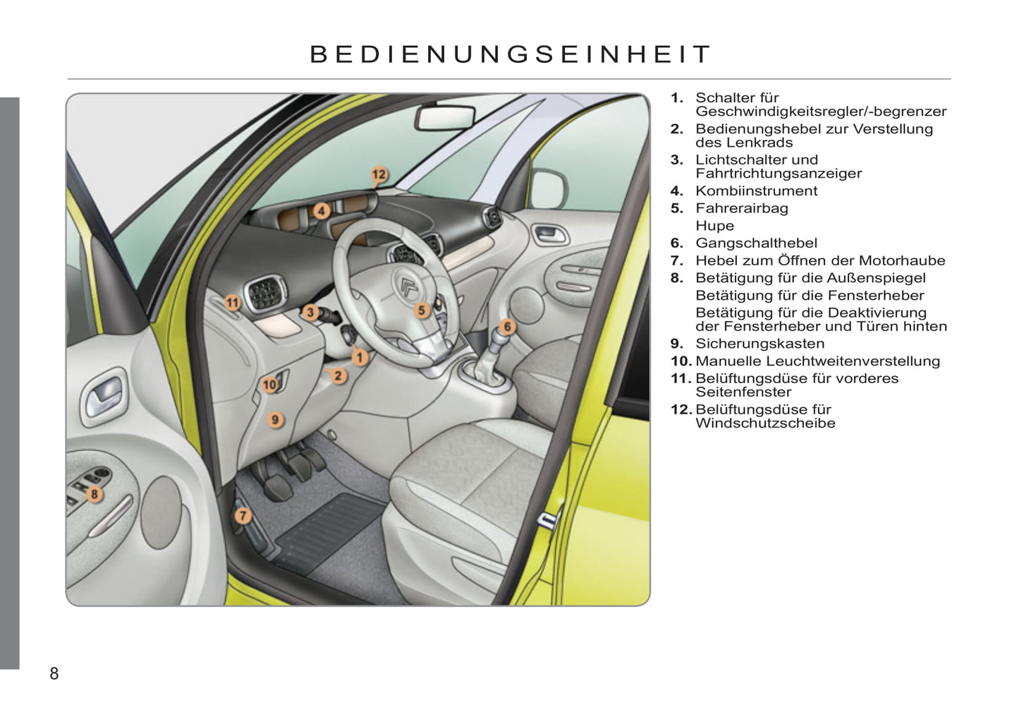 2011-2012 Citroën C3 Picasso Bedienungsanleitung | Deutsch