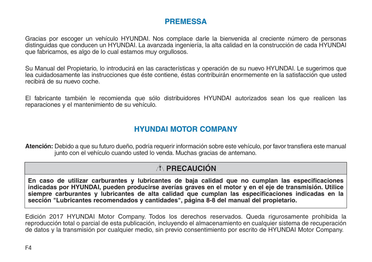 2017-2018 Hyundai Tucson Owner's Manual | Spanish