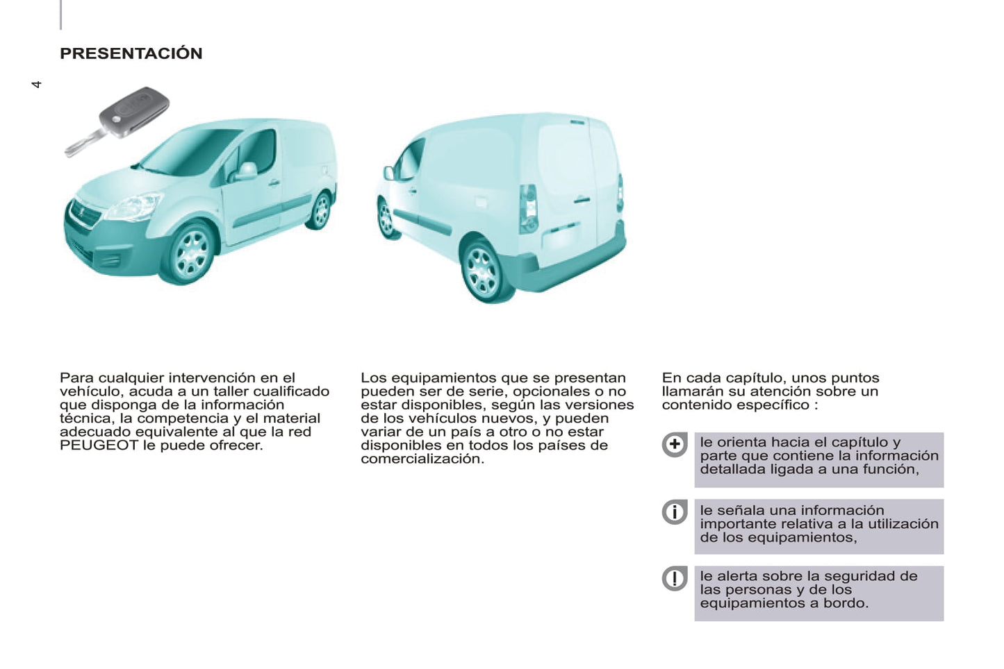 2016-2017 Peugeot Partner Owner's Manual | Spanish