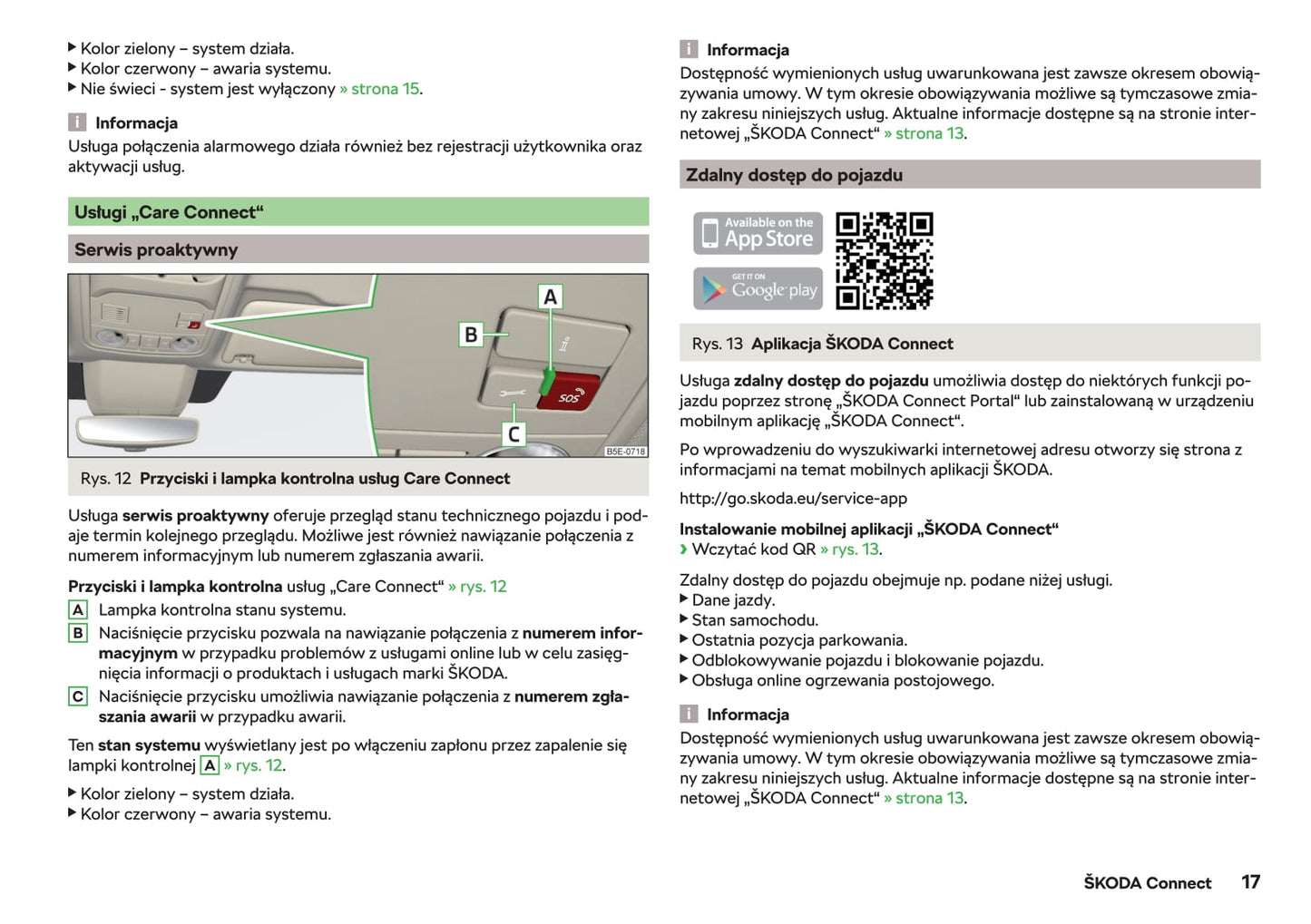 2018-2019 Skoda Octavia Owner's Manual | Polish