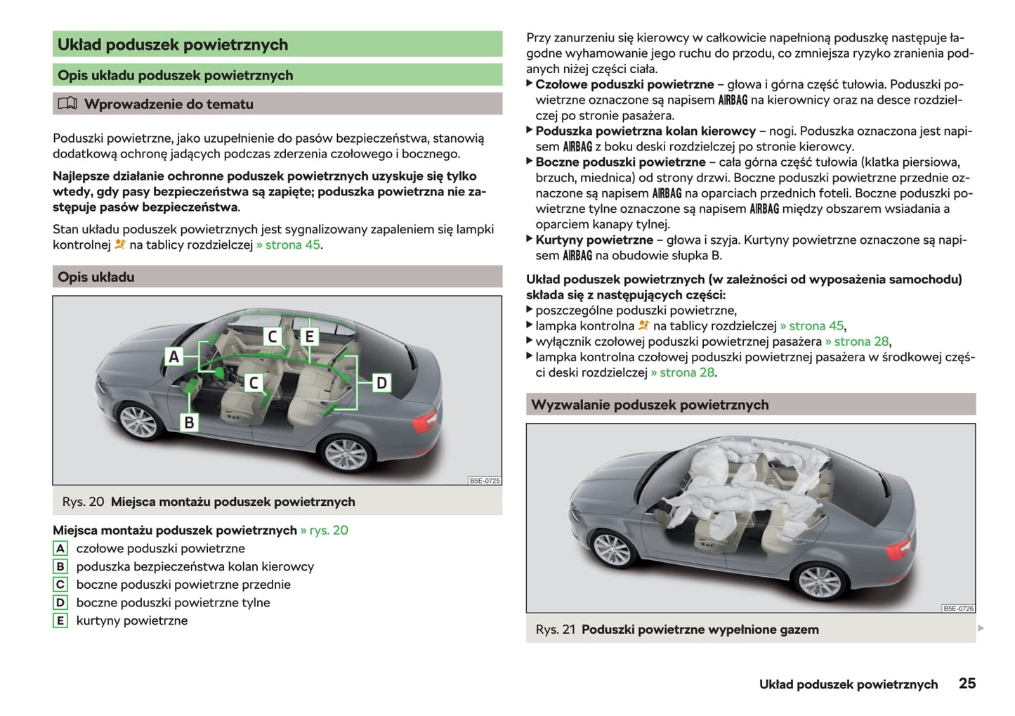 2018-2019 Skoda Octavia Owner's Manual | Polish