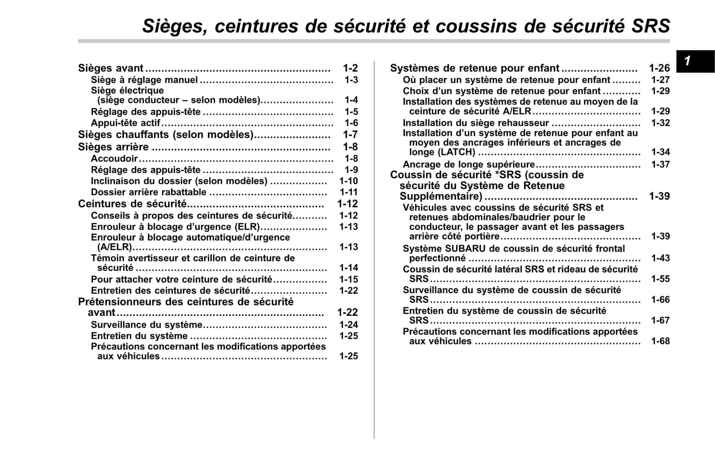2010 Subaru Forester Gebruikershandleiding | Frans
