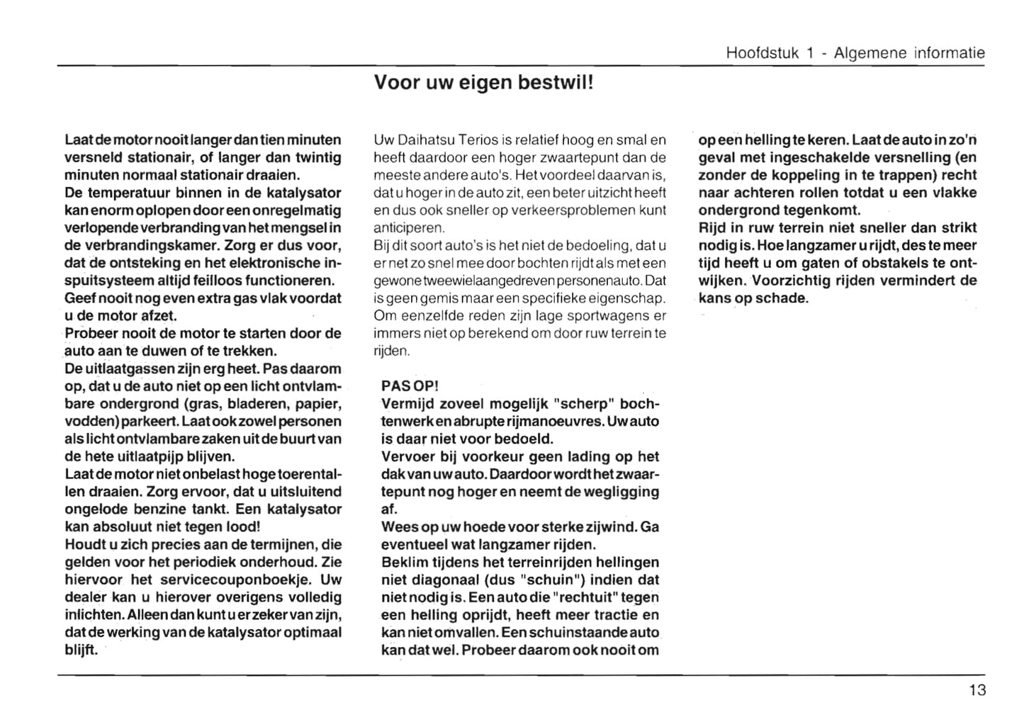2000-2006 Daihatsu Terios Gebruikershandleiding | Nederlands