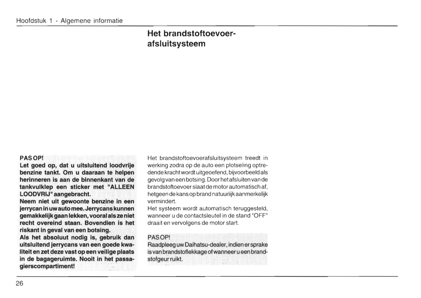 2000-2006 Daihatsu Terios Gebruikershandleiding | Nederlands