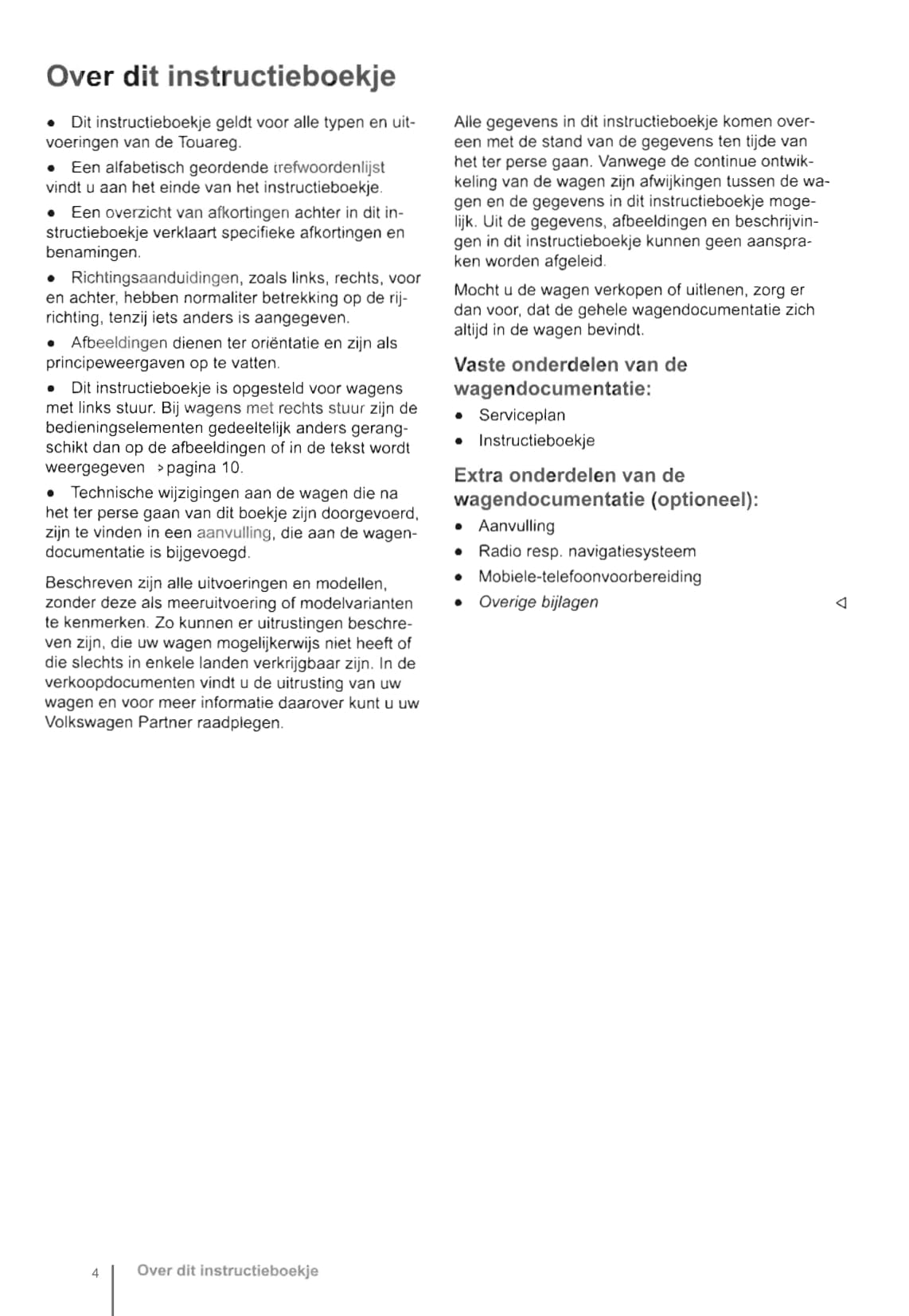 2010-2014 Volkswagen Touareg Gebruikershandleiding | Nederlands
