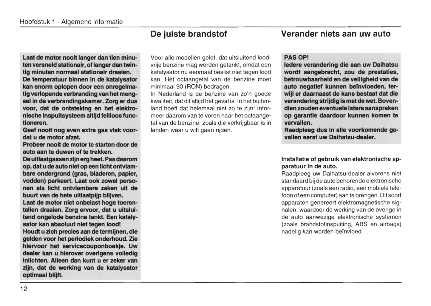 1996-2001 Daihatsu Charade Bedienungsanleitung | Niederländisch