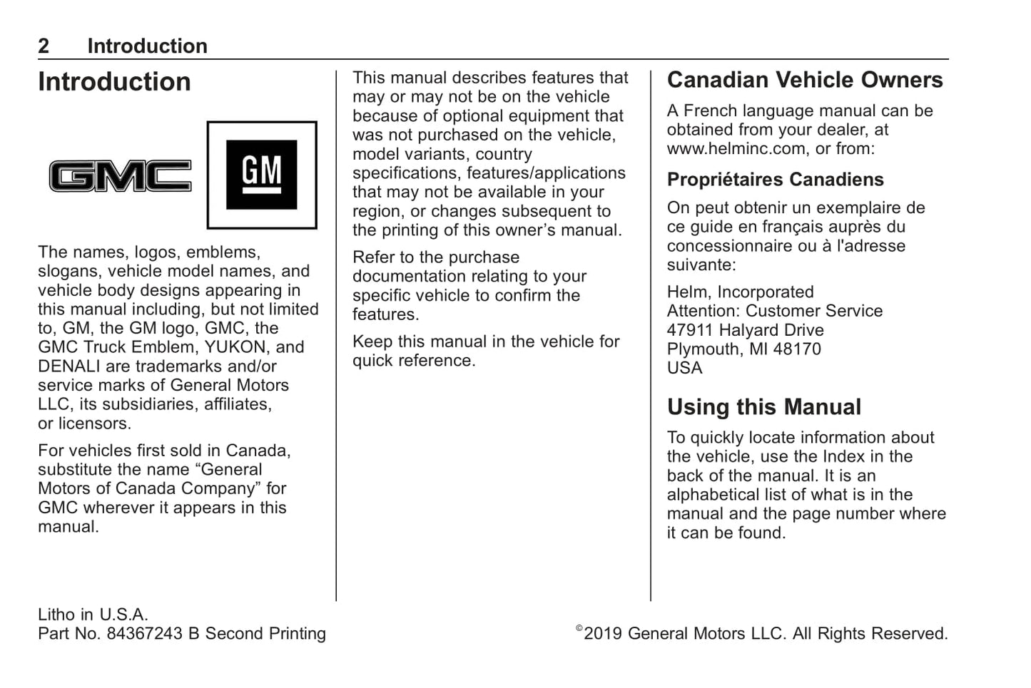 2020 GMC Yukon Manuel du propriétaire | Anglais