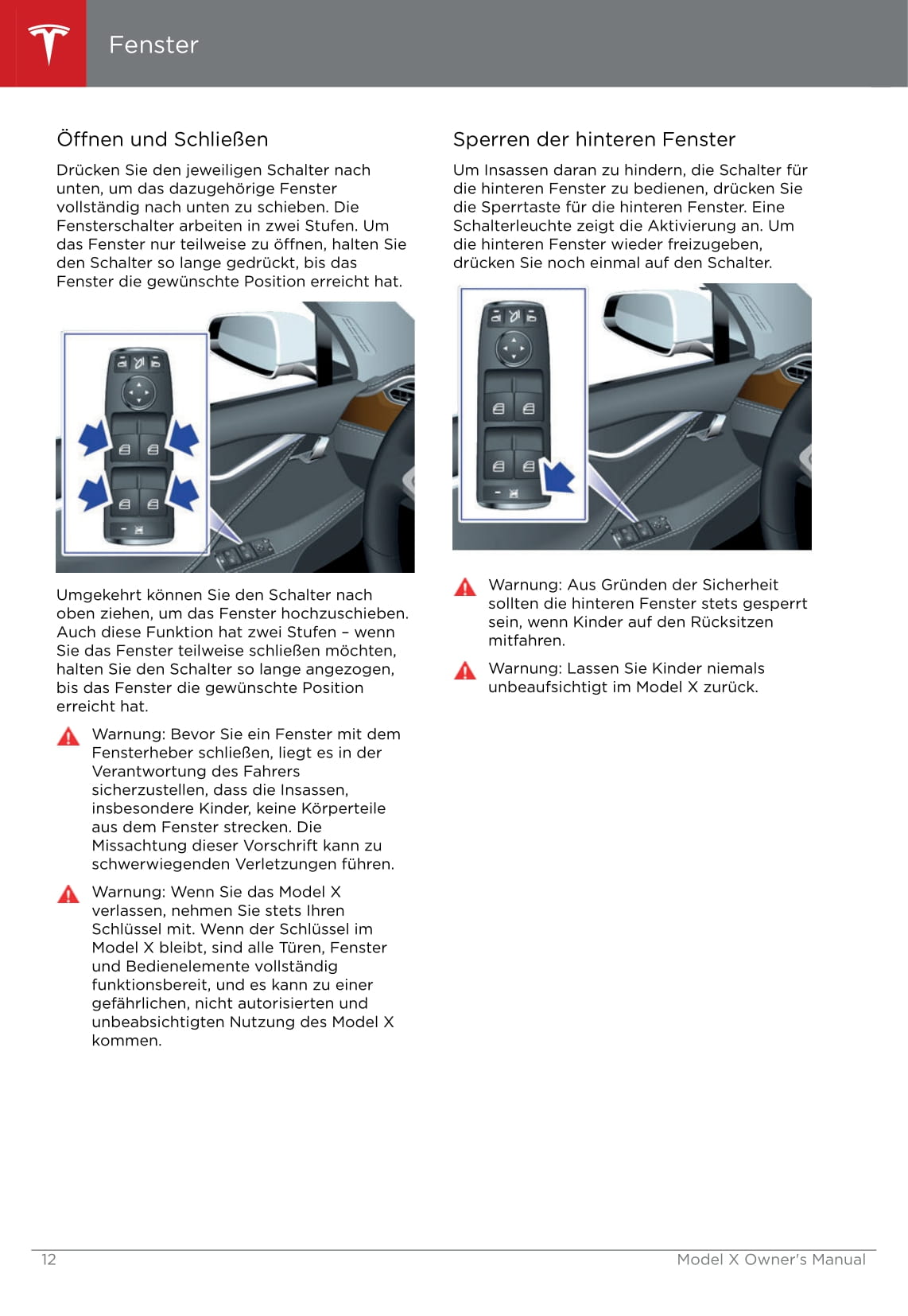 2016-2020 Tesla Model X Gebruikershandleiding | Duits