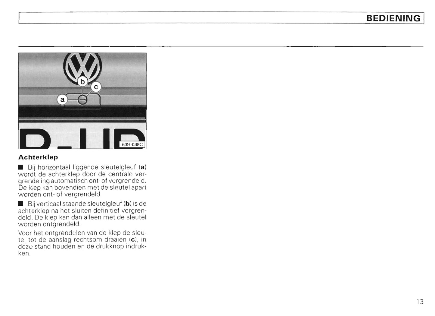 1994-1999 Volkswagen Polo/Variant Owner's Manual | Dutch