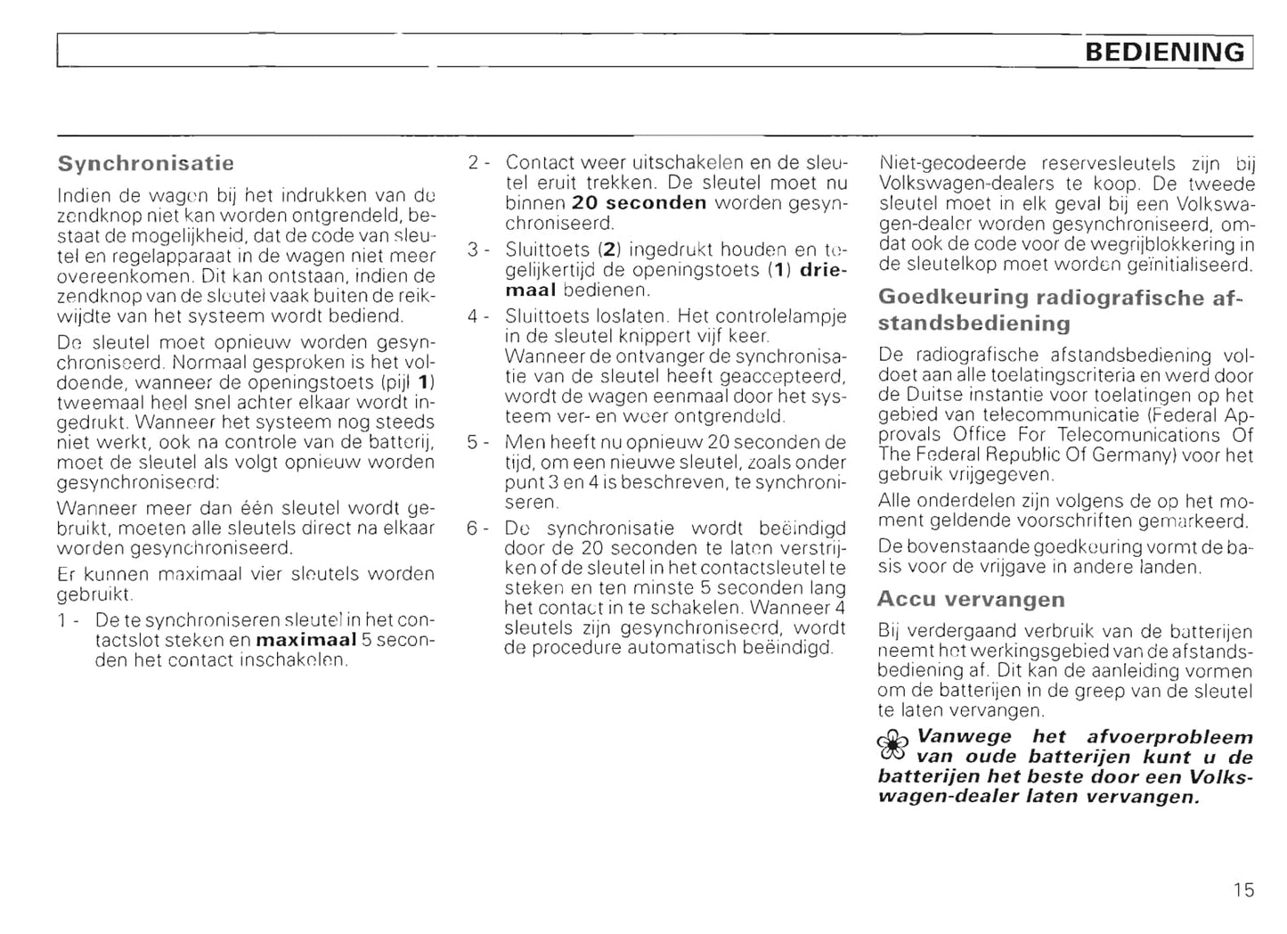 1994-1999 Volkswagen Polo/Variant Owner's Manual | Dutch