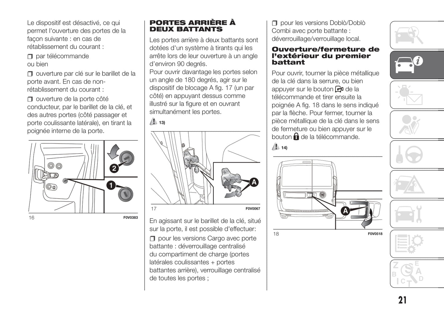 2017-2018 Fiat Doblò Gebruikershandleiding | Frans