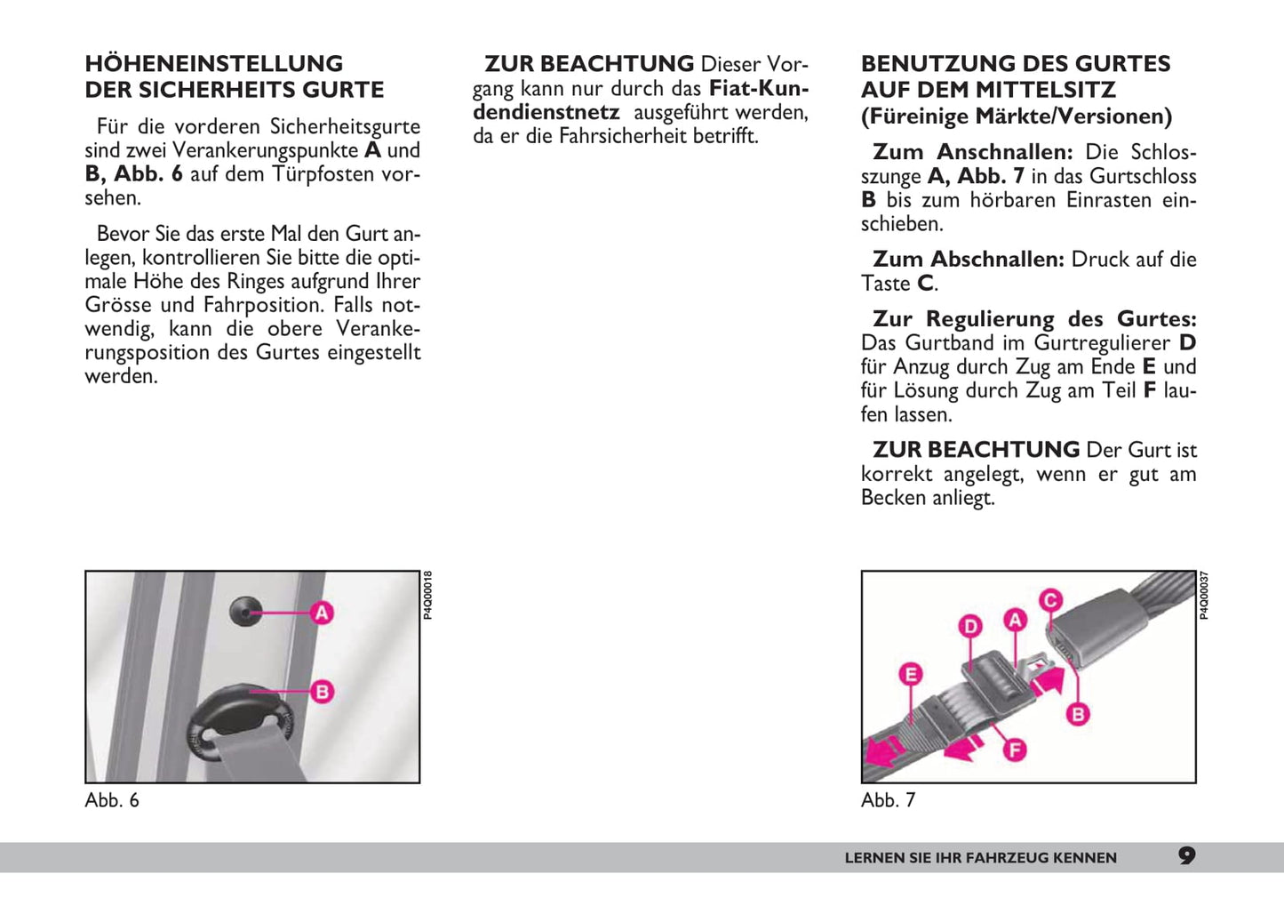 2007-2008 Fiat 600 Bedienungsanleitung | Deutsch