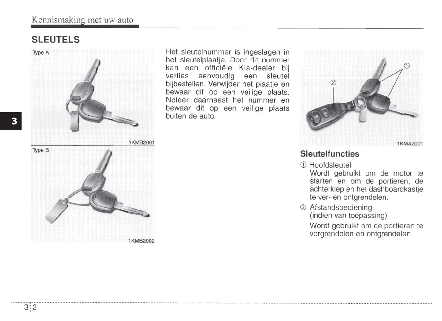 2007-2008 Kia Sportage Owner's Manual | Dutch