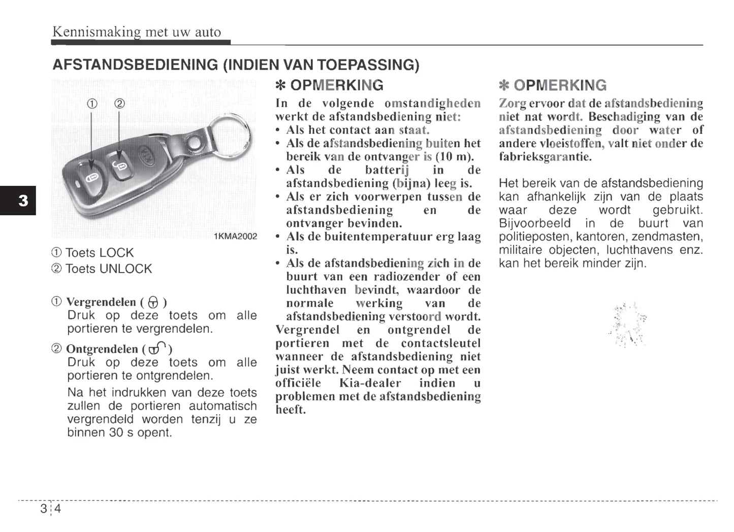2007-2008 Kia Sportage Owner's Manual | Dutch