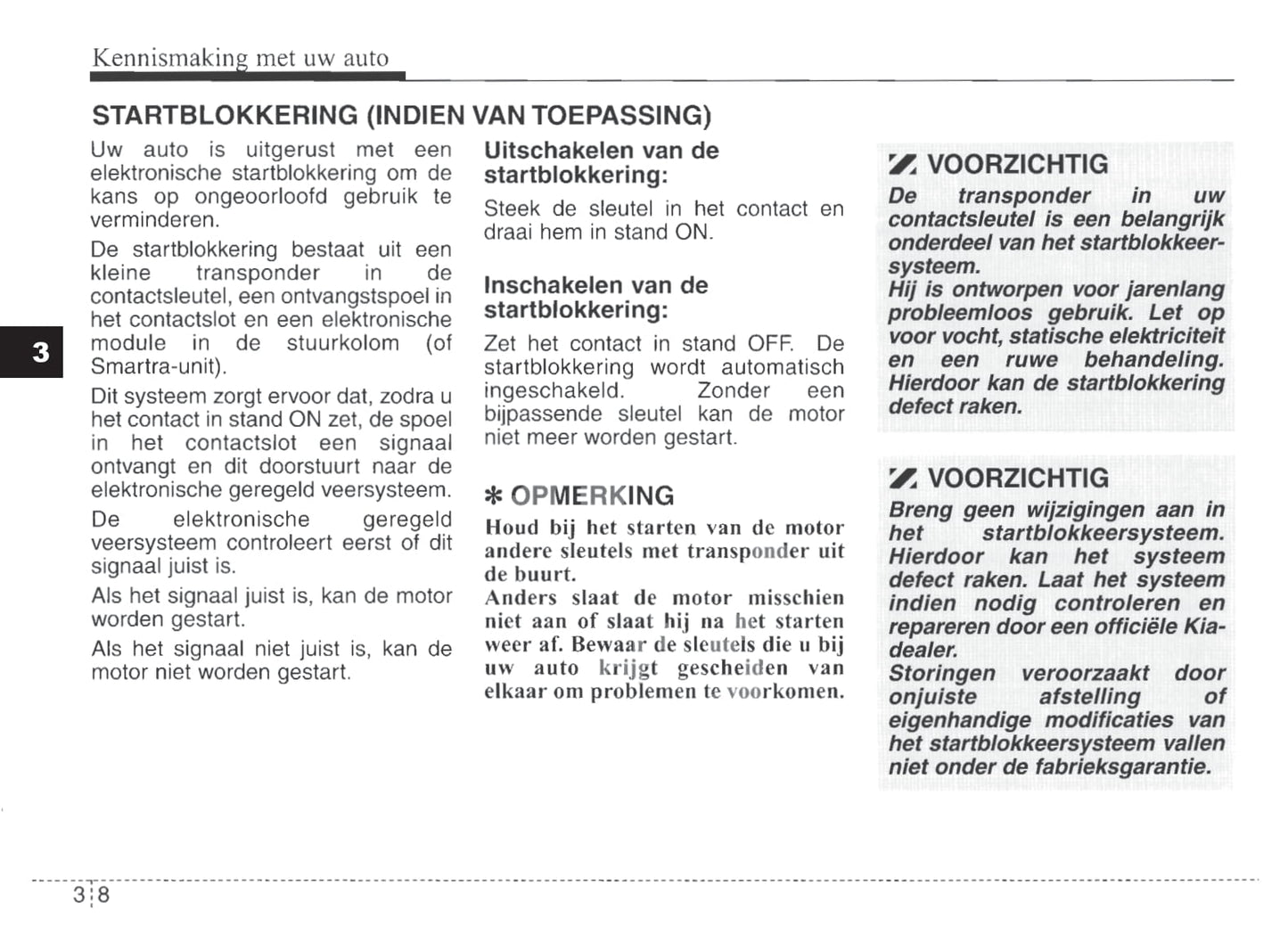 2007-2008 Kia Sportage Owner's Manual | Dutch