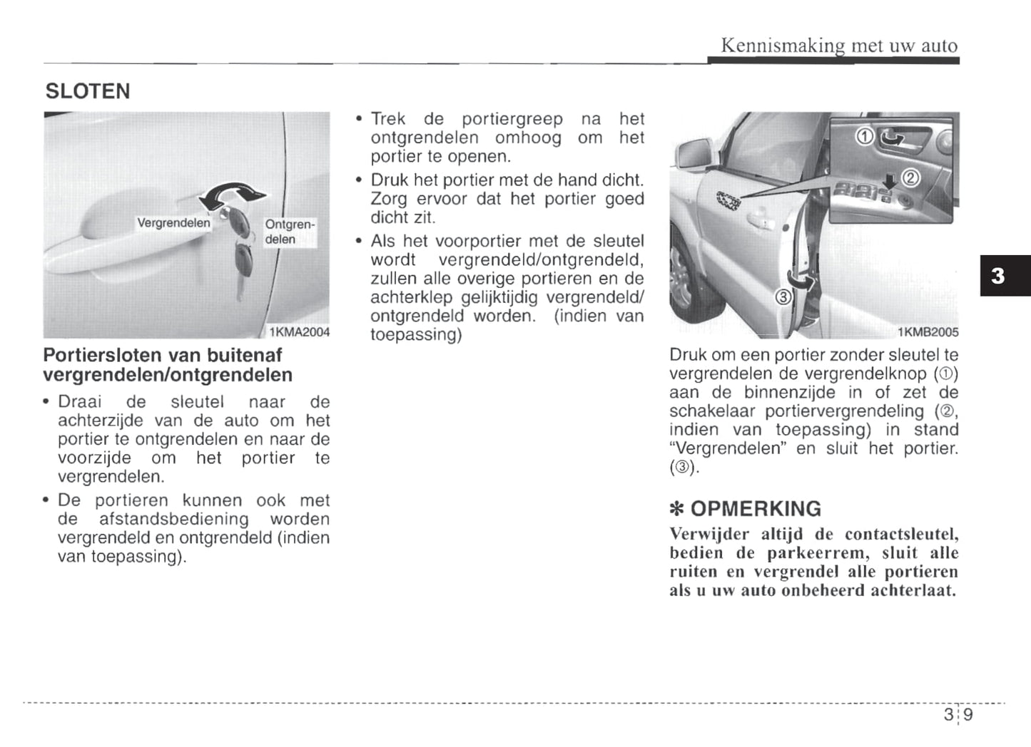 2007-2008 Kia Sportage Owner's Manual | Dutch