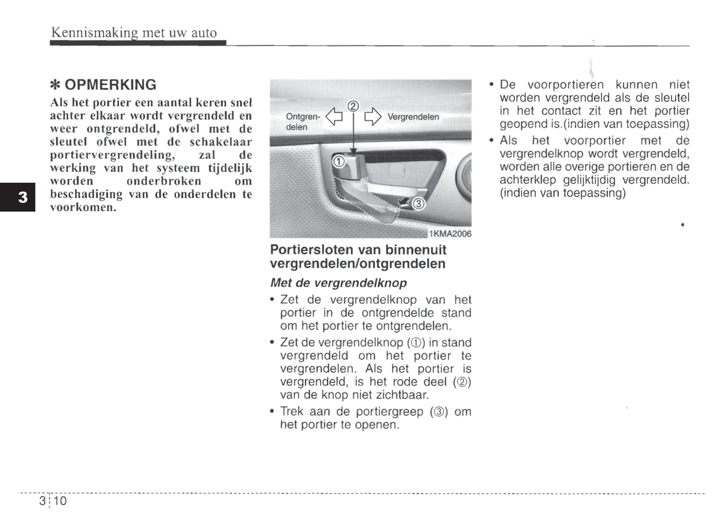 2007-2008 Kia Sportage Owner's Manual | Dutch